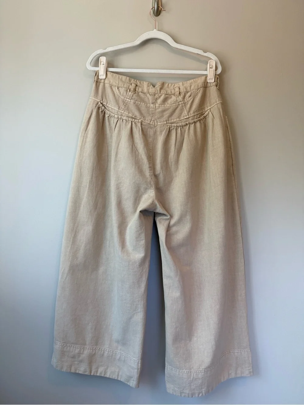 Free People Sweet Talk Chino Pant Size 8 | Croissant Tan | VGUC Wide Leg